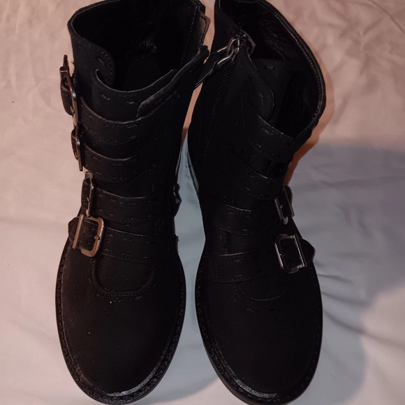 Womens suede black boots with zipper 8N MUNRO EXTRALIGHT SHOCK ABSORBING HEEL - Picture 1 of 9